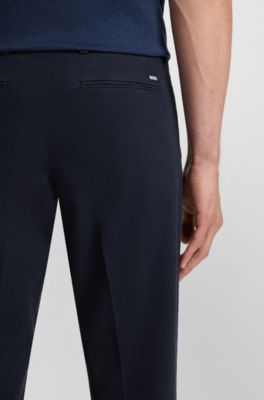 Slim-fit chinos in a stretch-cotton blend, Dark Blue