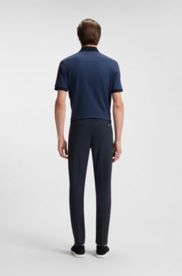 Slim-fit chinos in a stretch-cotton blend, Dark Blue