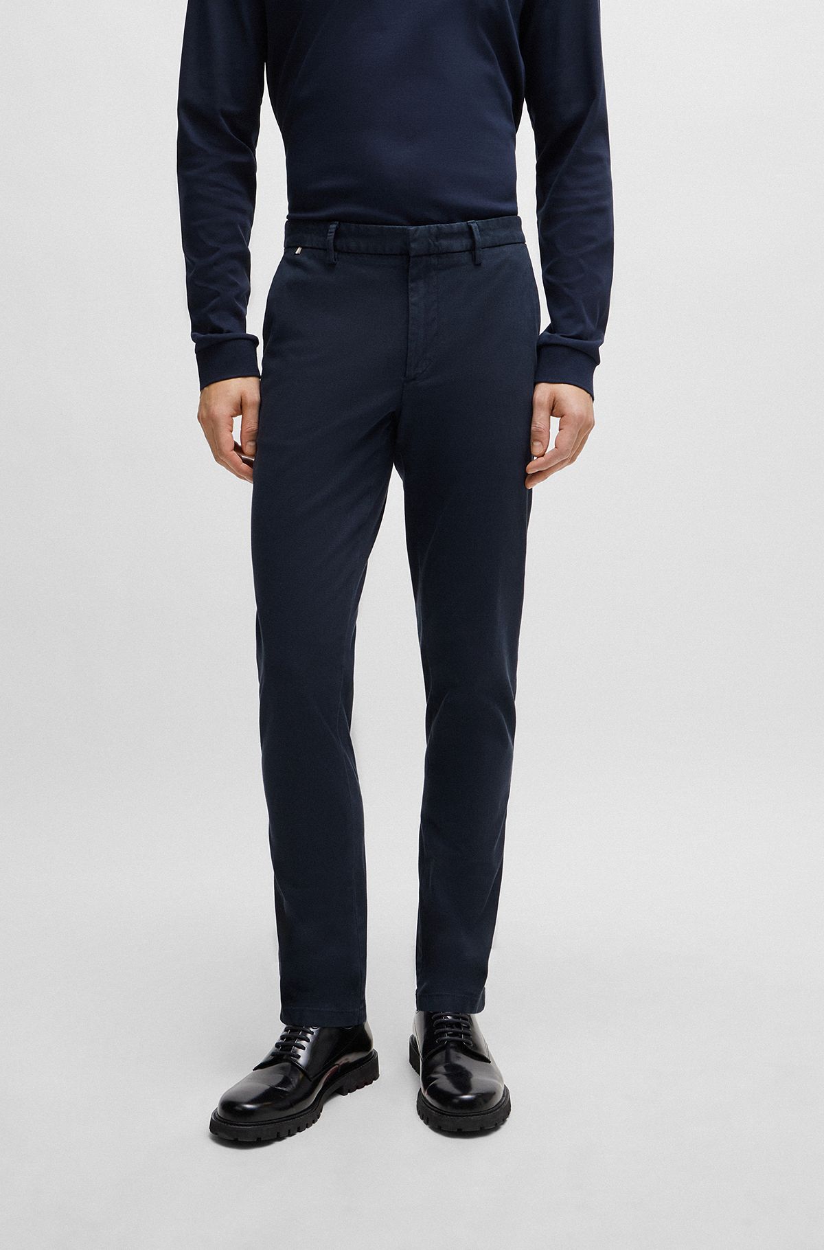 BOSS - Slim-fit chinos in a stretch-cotton blend