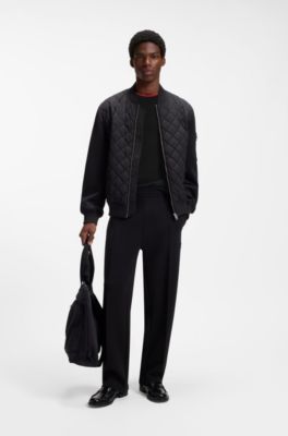 Regular-fit sweater in a cotton blend, Black