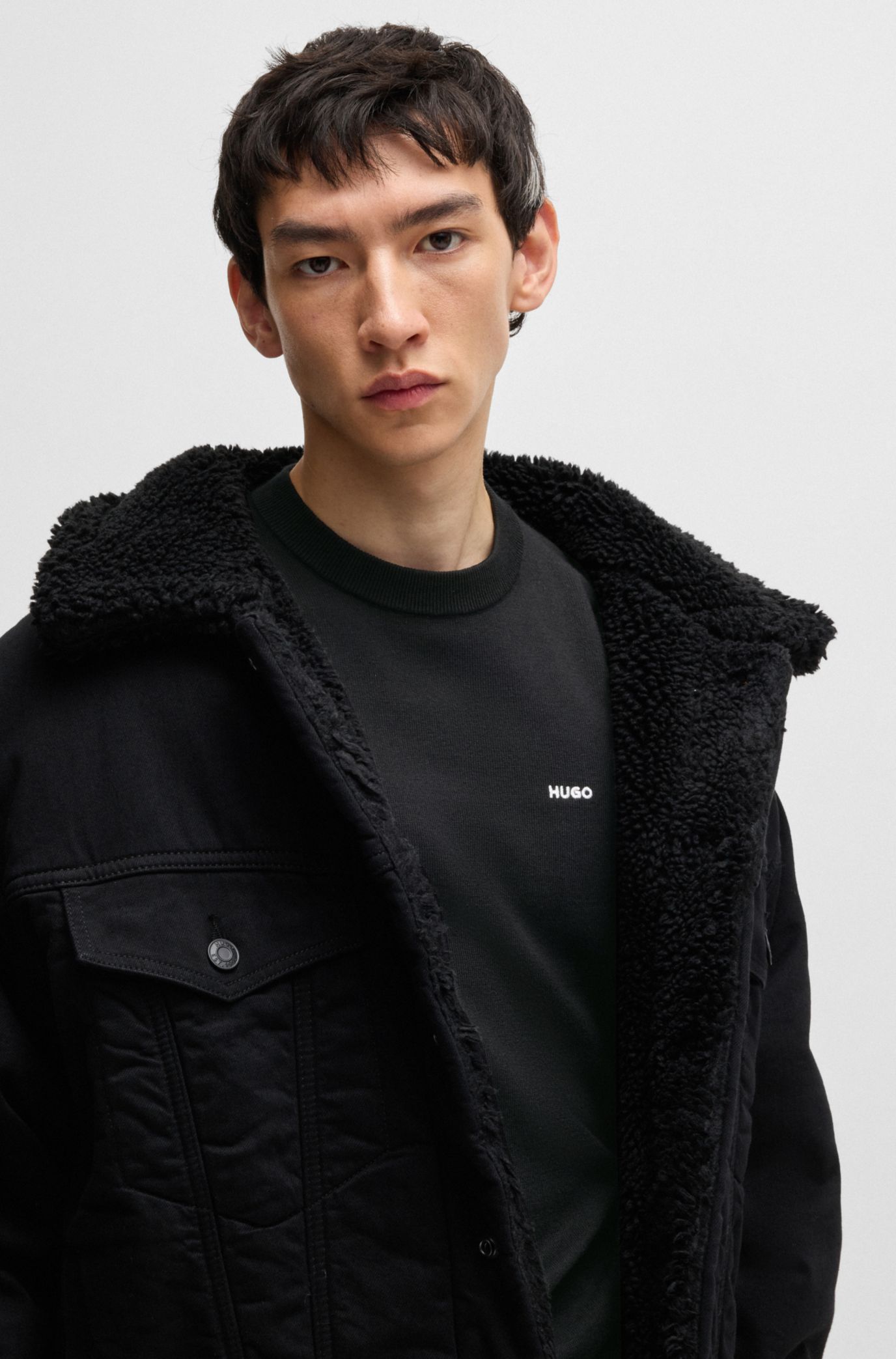 ★Hugo Boss★ブレンド レギュラー フィット セーター BOSS - コットンブレンド レギュラーフィットセーター ロゴ