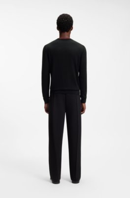 Hugo Regular-fit sweater in a cotton blend stickade tröjor herr – bild 3