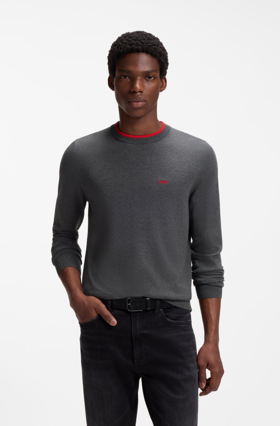 Regular-fit sweater in a cotton blend