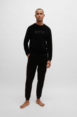 BOSS - Jogginghose aus Baumwoll-Mix mit Velours-Struktur und Logo  