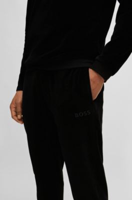 BOSS - Jogginghose aus Baumwoll-Mix mit Velours-Struktur und Logo  