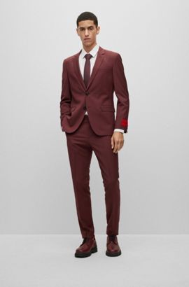 raken Zeg opzij Ordelijk HUGO - Slim-fit suit in a melange performance wool blend