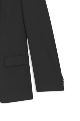 Slim-fit suit in a performance-stretch wool blend, Black