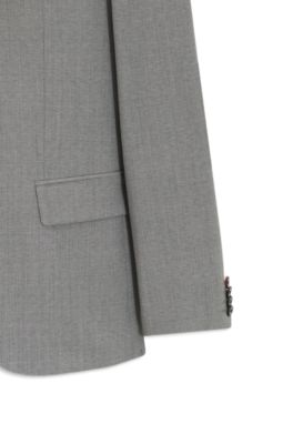 Slim-fit suit in a performance-stretch wool blend, Light Grey