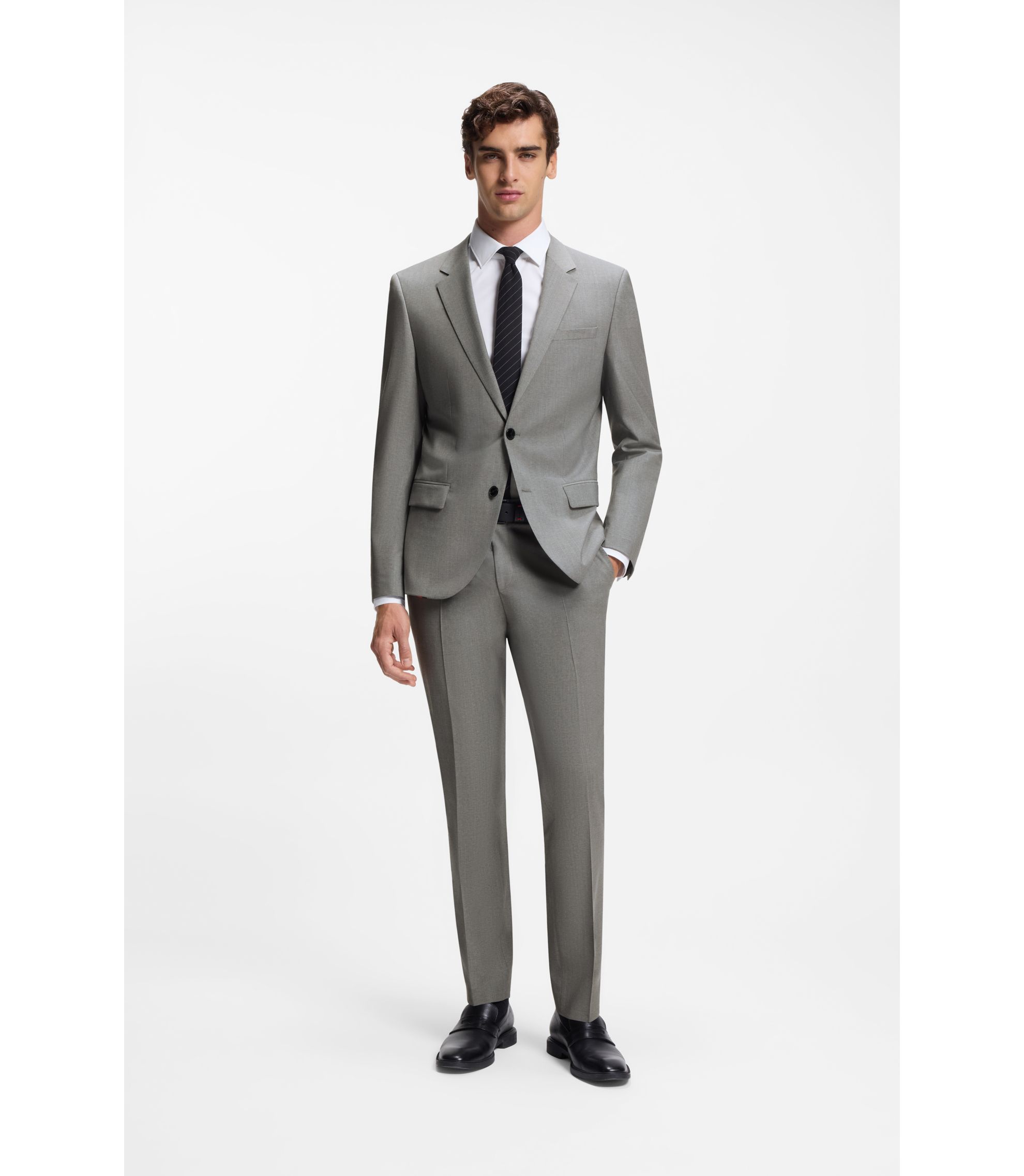 ✨️現行モデル/最高級✨️ヒューゴボス メンズスーツ 上下セットXLサイズ 希少色 HUGO BOSS ヒューゴボス スーツ メンズ ストレッチ ブランド