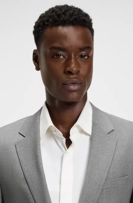 Slim-fit suit in a performance-stretch wool blend
