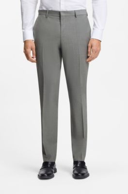Abito slim fit in misto lana elasticizzato ad alte prestazioni, Grigio chiaro