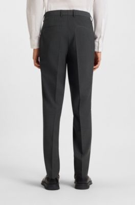 Slim-fit suit in a performance-stretch wool blend, Dark Grey