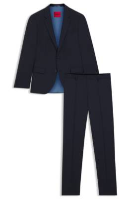Slim-fit suit in a performance-stretch wool blend 1