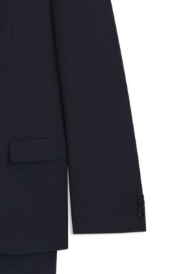 Slim-fit suit in a performance-stretch wool blend, Dark Blue
