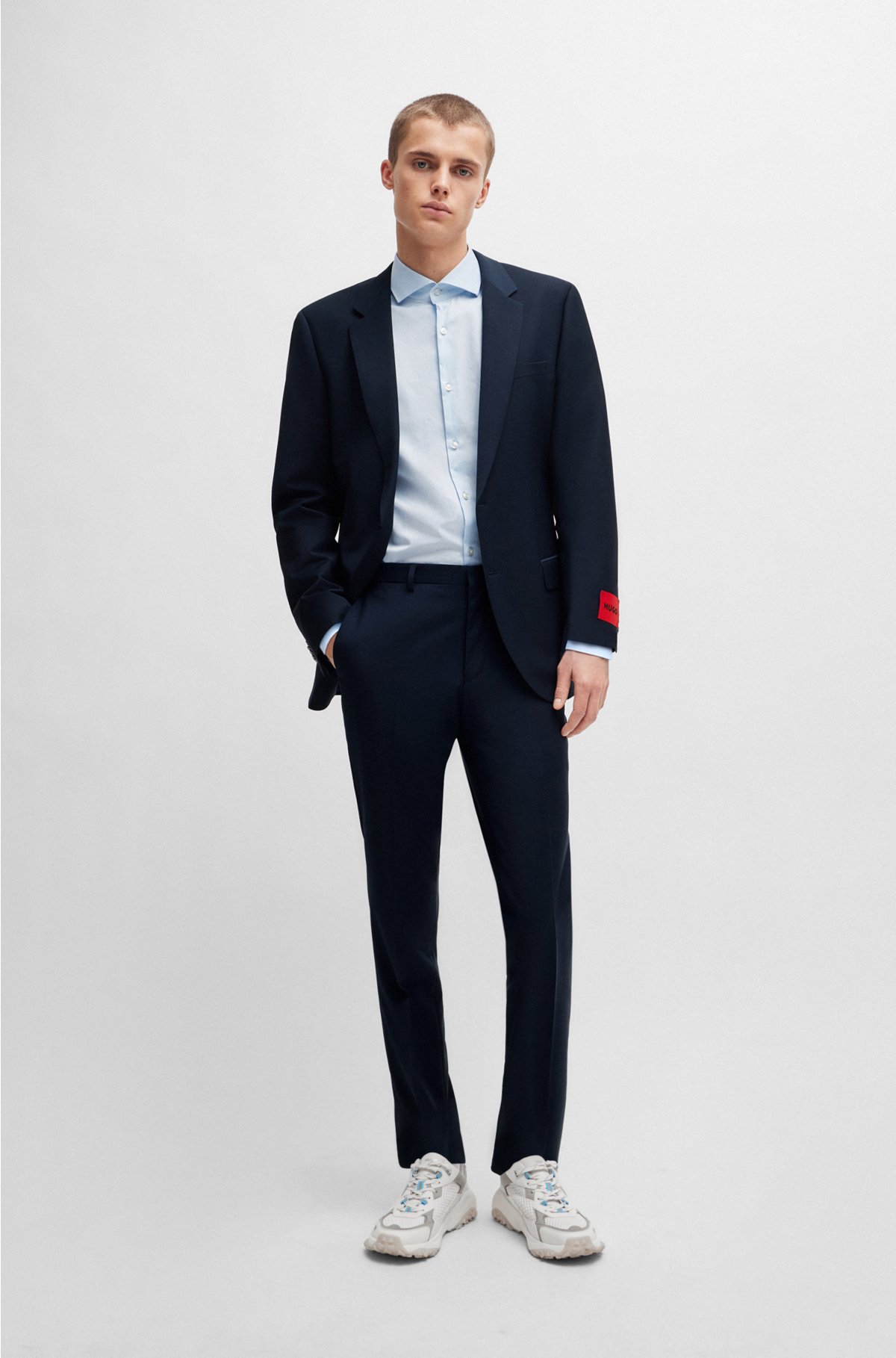 HUGO - Slim-fit suit in a performance-stretch wool blend