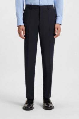 Slim-fit suit in a performance-stretch wool blend, Dark Blue