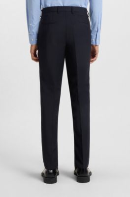 Slim-Fit Anzug aus funktionalem Stretch-Woll-Mix, Dunkelblau