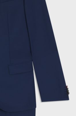 Slim-fit suit in a performance-stretch wool blend, Blue