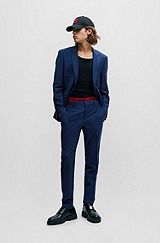 Slim-fit suit in a performance-stretch wool blend, Light Blue