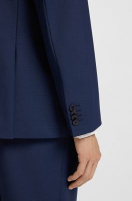 Slim-fit suit in a performance-stretch wool blend, Blue