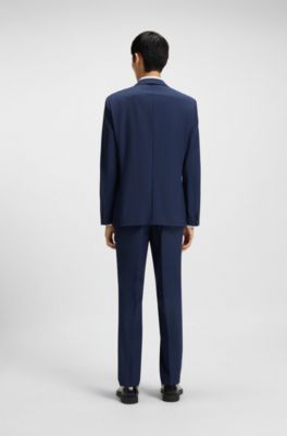 Slim-fit suit in a performance-stretch wool blend, Blue