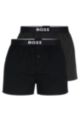 Two-pack of cotton pyjama shorts with logo waistbands, Black