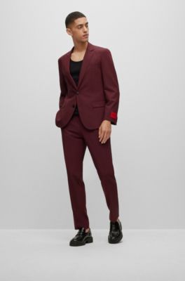 hugo boss dark red suit