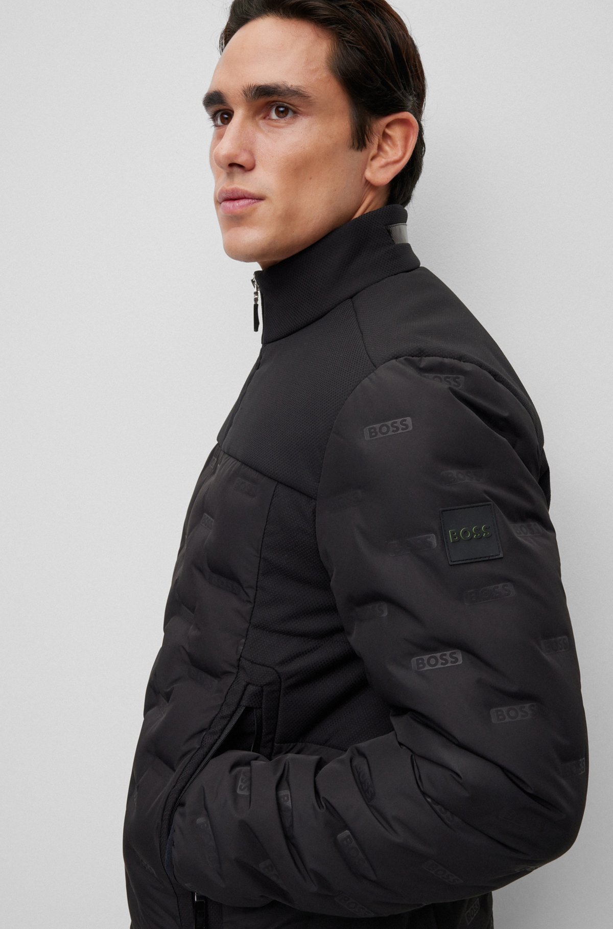 BOSS - Water-repellent regular-fit jacket with down filling