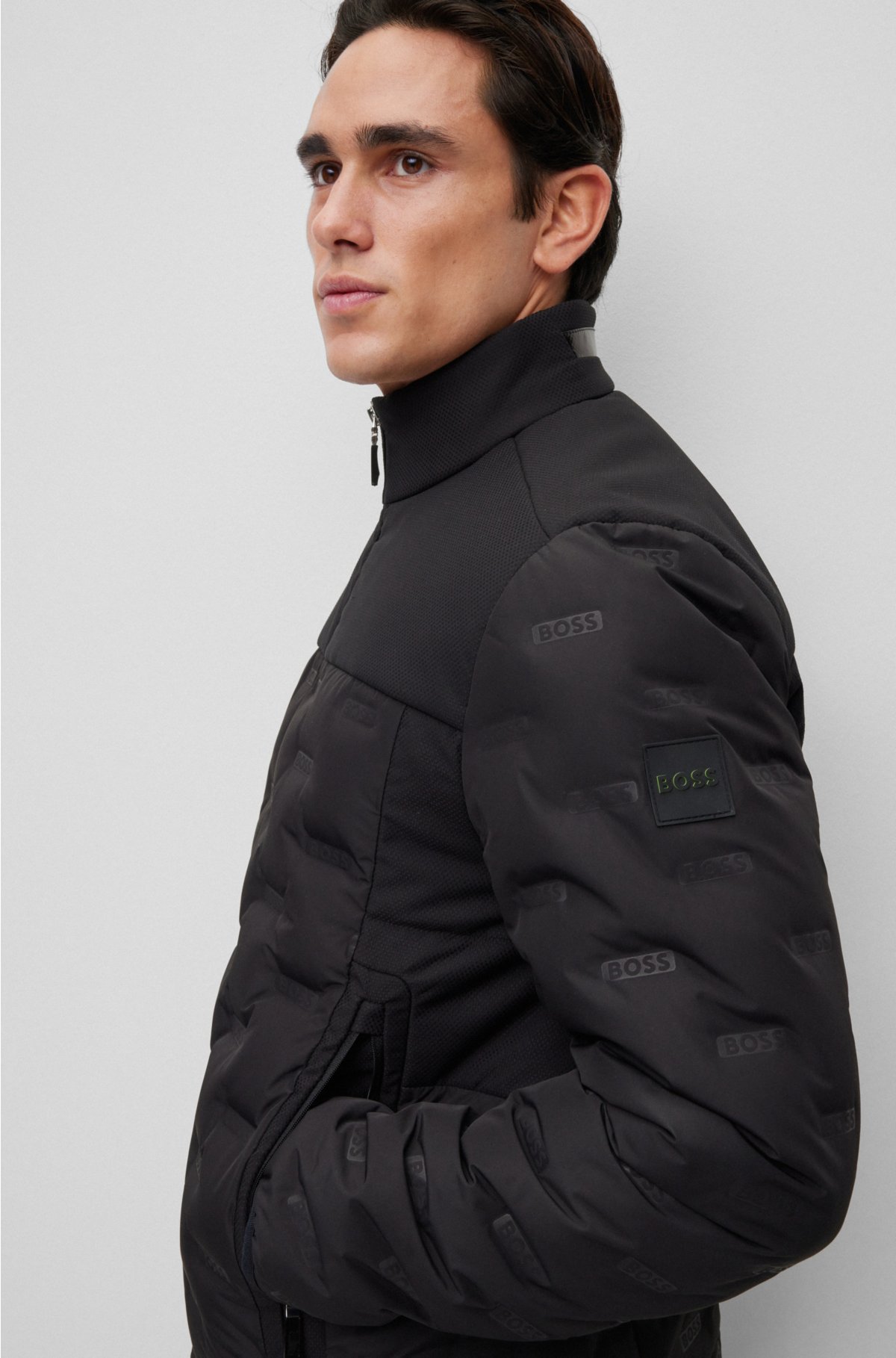 BOSS - Water-repellent regular-fit jacket with down filling