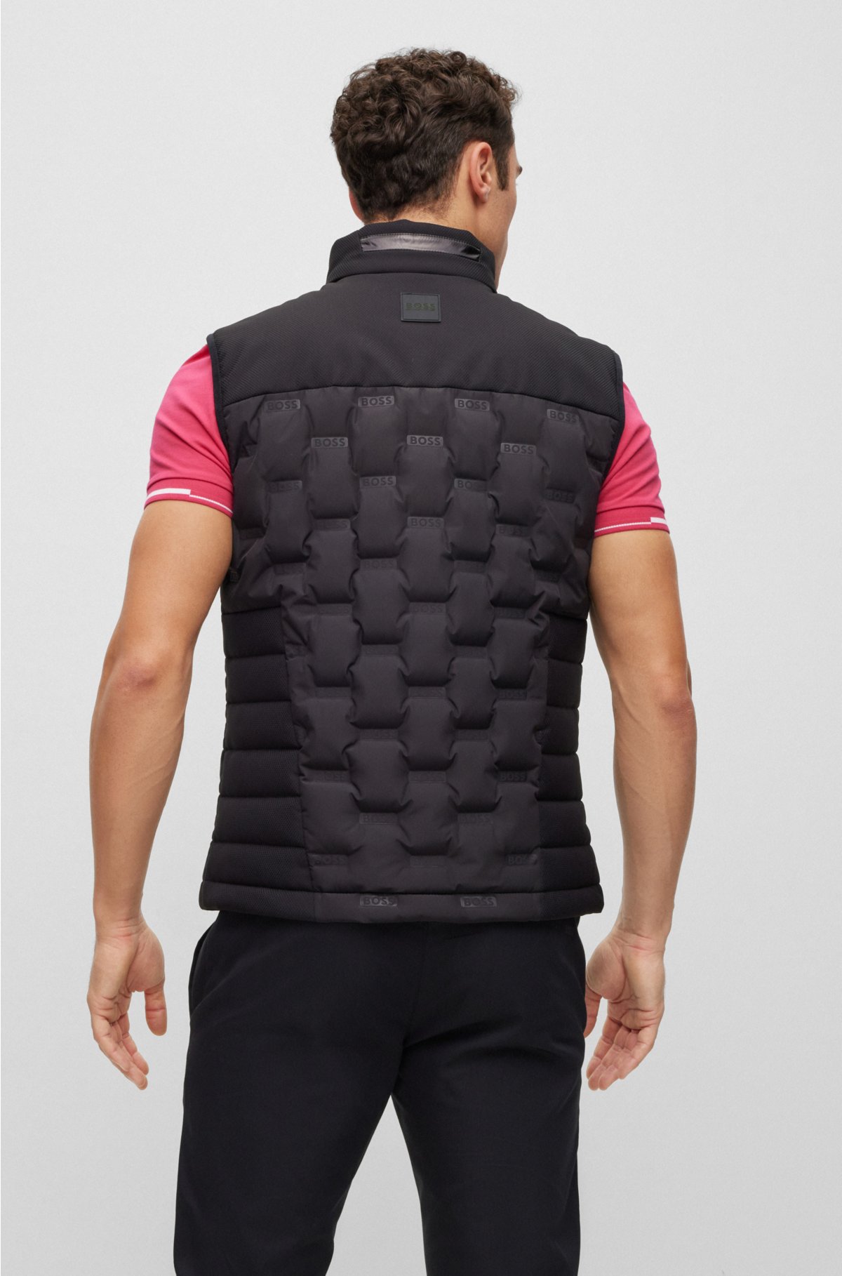 BOSS - Water-repellent regular-fit gilet with down filling