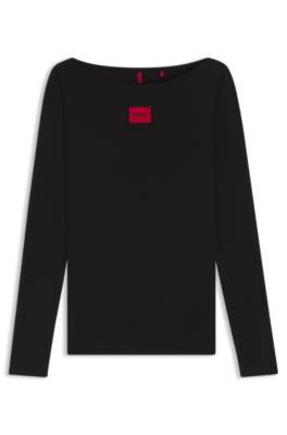 Thermal slim-fit top with red logo label 1