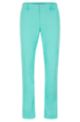 Slim-fit trousers in an organic-cotton blend, Turquoise