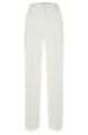 Relaxed-fit wide-leg trousers in pure cotton, White