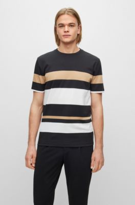 BOSS - オーバーサイズフィット Tシャツ ストレッチコットン ブロック