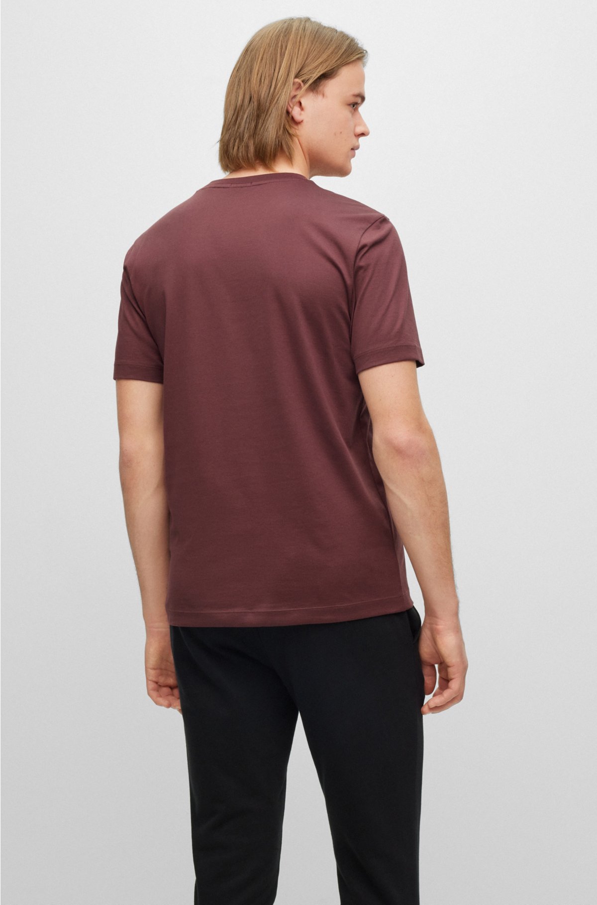 credit formaat Tektonisch BOSS - Slim-fit T-shirt van katoen met logoprint in tennisstijl