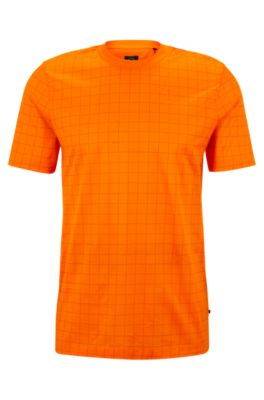 BOSS Cottonjersey Tshirt with logogrid print