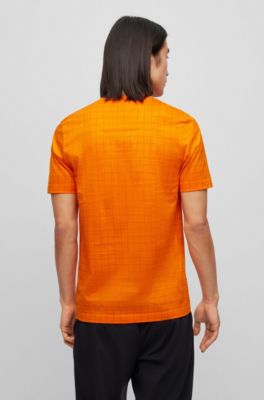 BOSS Cottonjersey Tshirt with logogrid print
