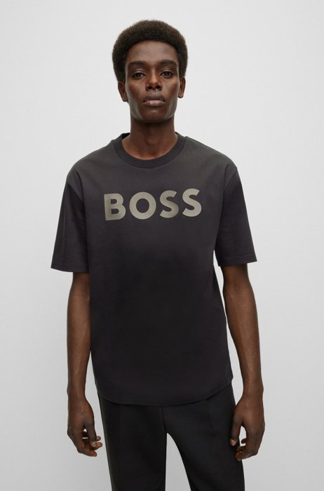 BOSS x Khaby relaxed-fit T-shirt in mercerized cotton, Black