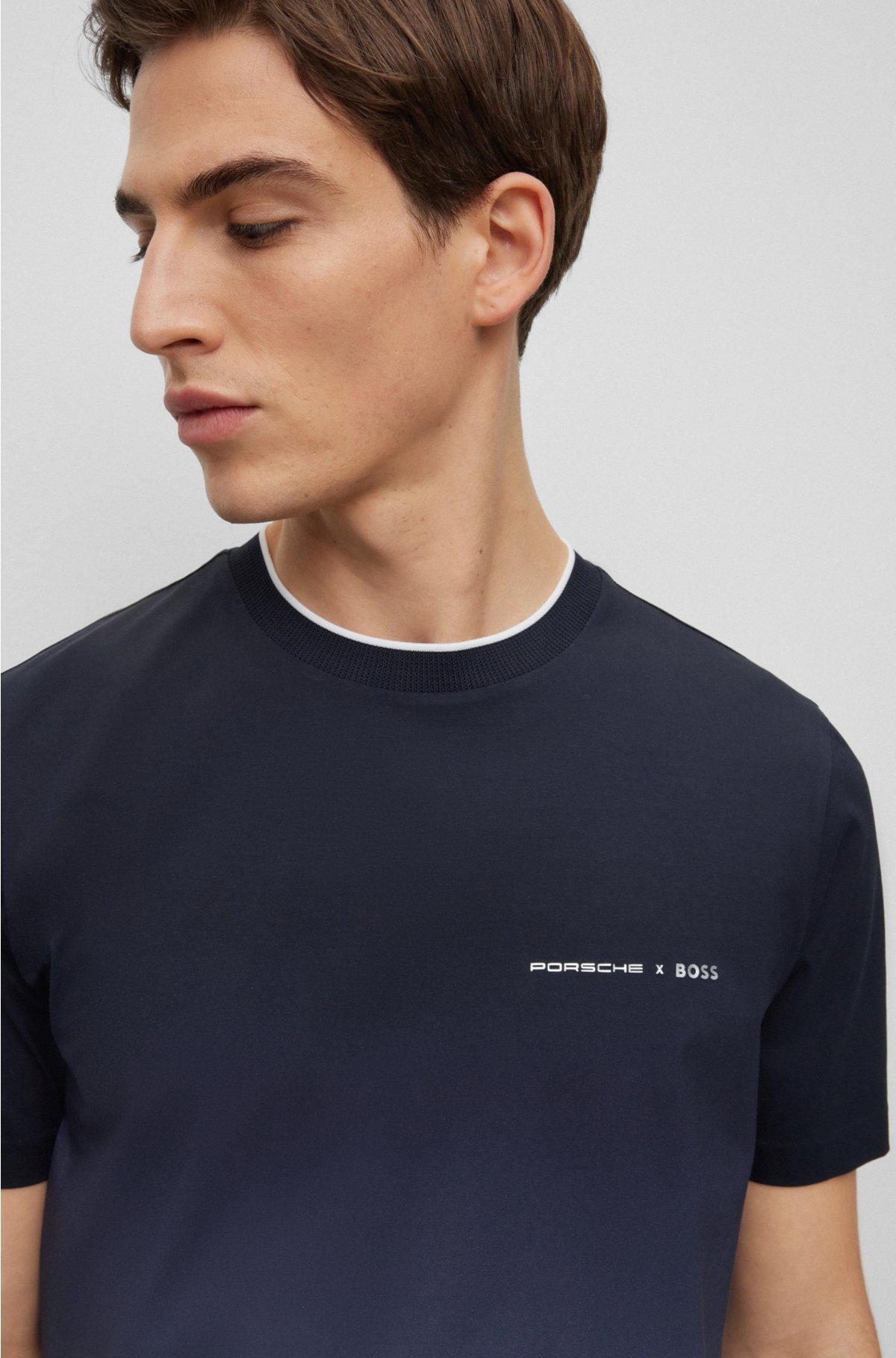 BOSS - Porsche x BOSS stretch-cotton T-shirt with degradé print