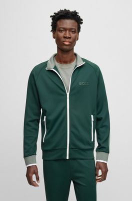 BOSS - ジップアップ スウェットシャツ ストレッチファブリック カラー