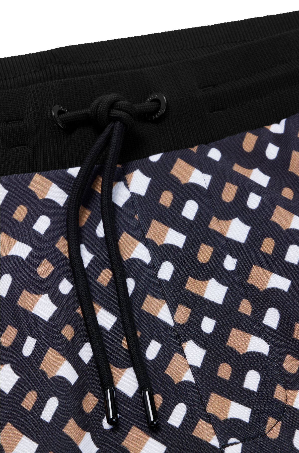 HUGO - Monogram-print zip-up jacket with striped tape