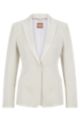 Slim-fit tuxedo-style jacket in responsible wool, White