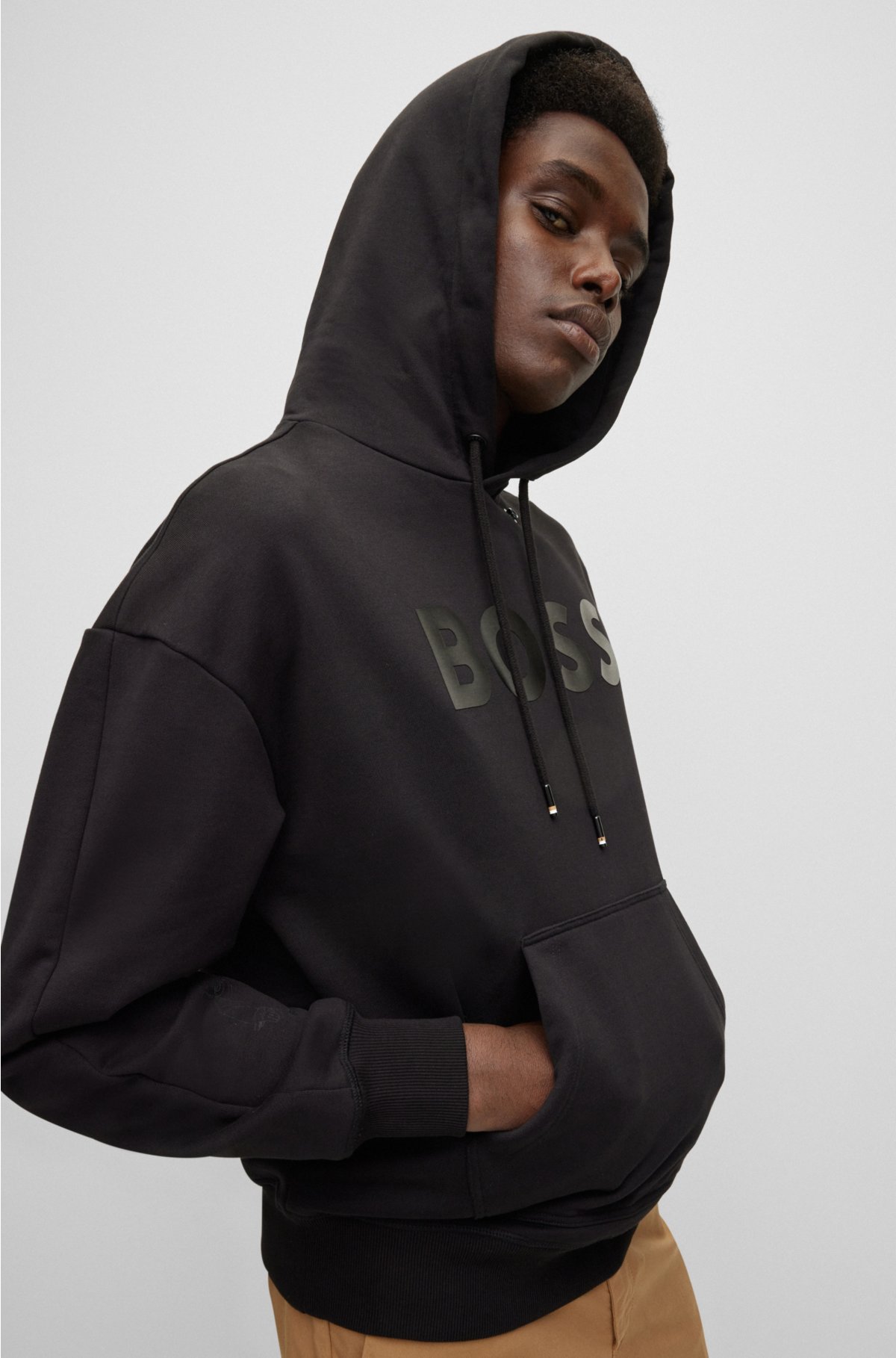 BOSS - Relaxed-fit BOSS x Khaby hoodie in mercerized cotton