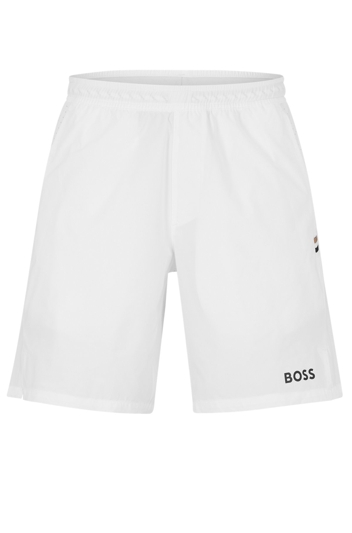 BOSS x Matteo Berrettini performance-stretch shorts with logo detail and mesh accents, White