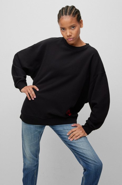 HUGO | REPLAY regular-fit sweatshirt in cotton with capsule logo patch, Black