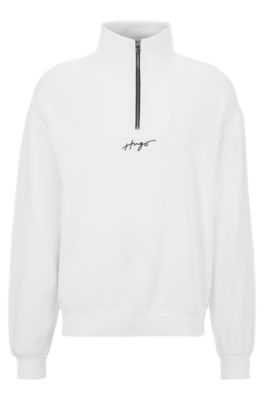 HUGO Camisola com fecho de ajuste descontraído com logótipo manuscrito