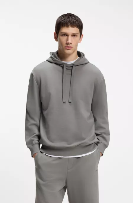 Cotton-terry hoodie with logo print