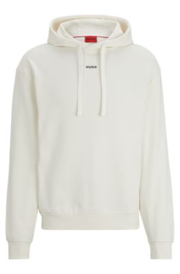 HUGO - Cotton-terry relaxed-fit hoodie with logo print