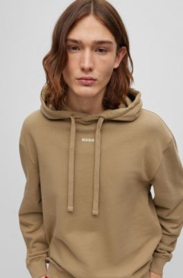 HUGO - Relaxed-fit cotton hoodie with contrast logo