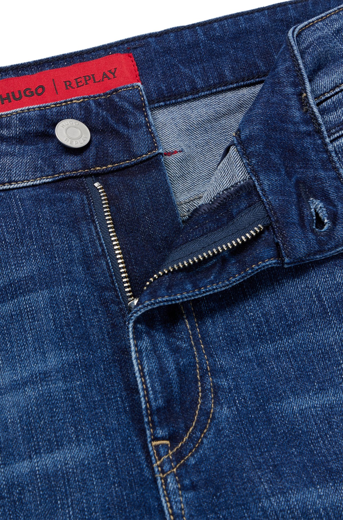 Forkæle øjenbryn Åbent HUGO - HUGO | REPLAY regular-fit jeans in dark-blue stretch denim